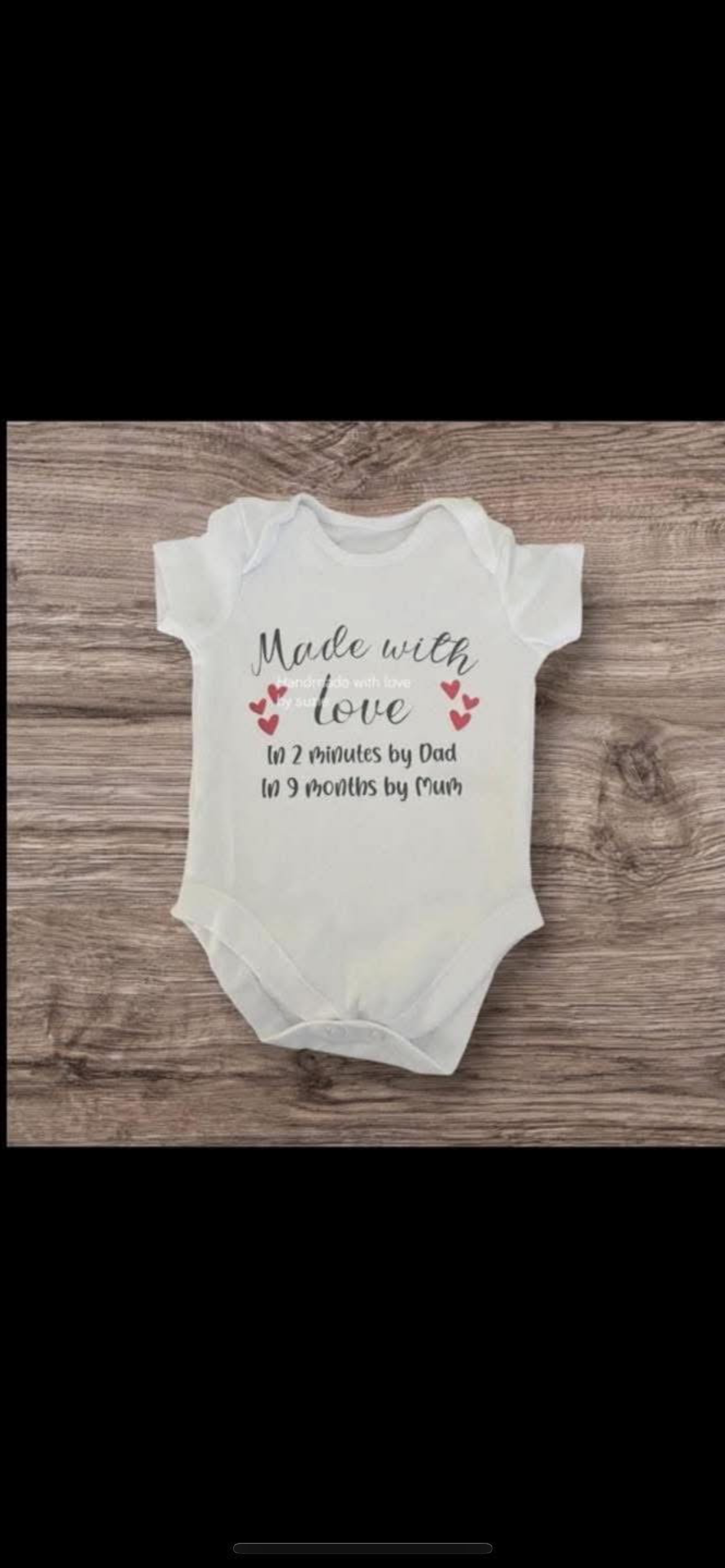 Baby vest made with love