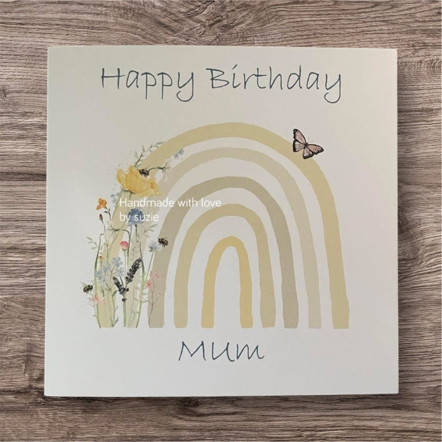 Rainbow flowers Birthday Card
