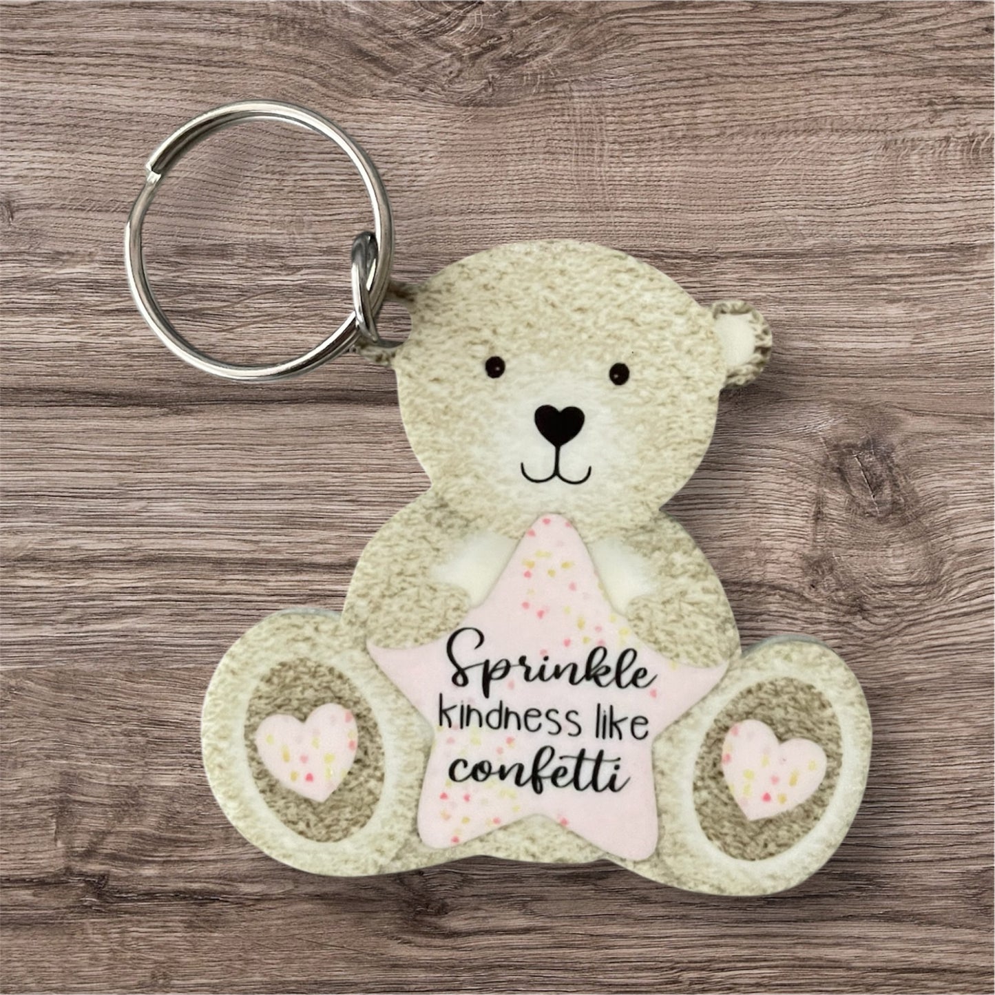Teddy key ring sprinkle kindness like confetti