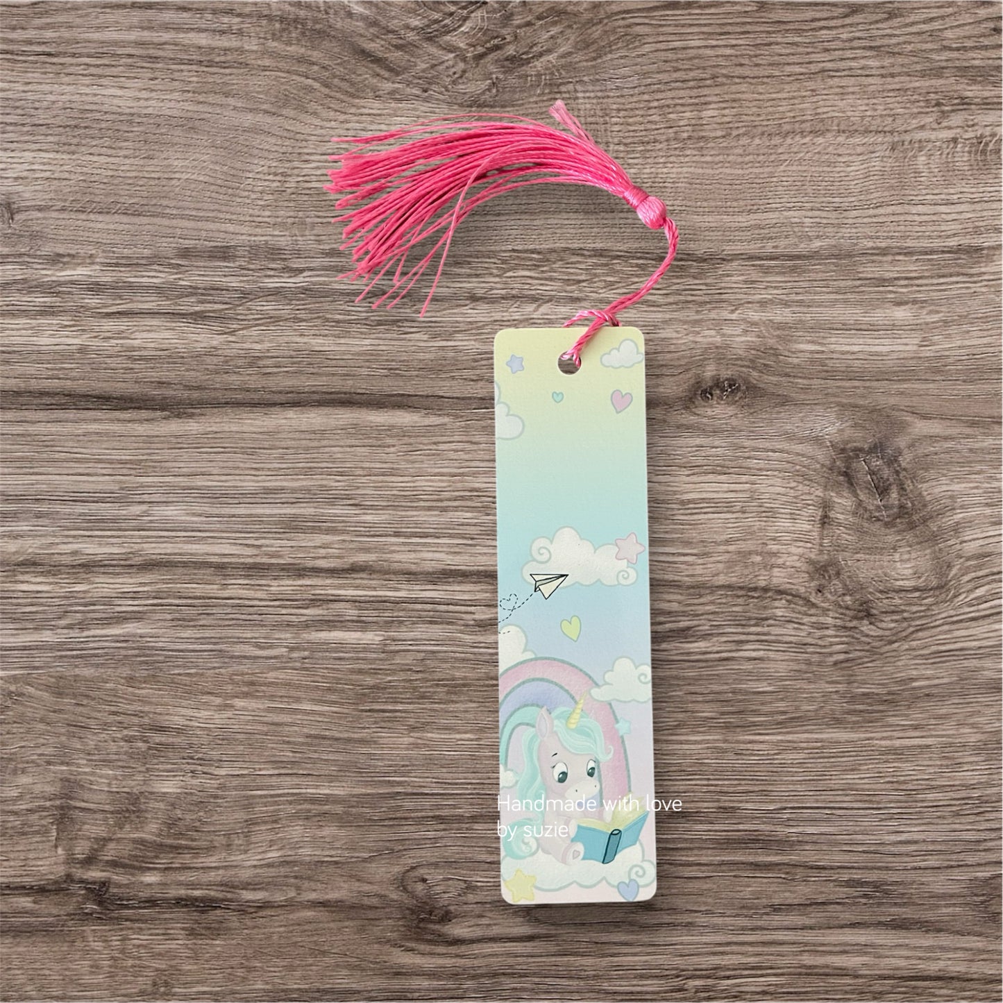 Pink Unicorn mini aluminium bookmark