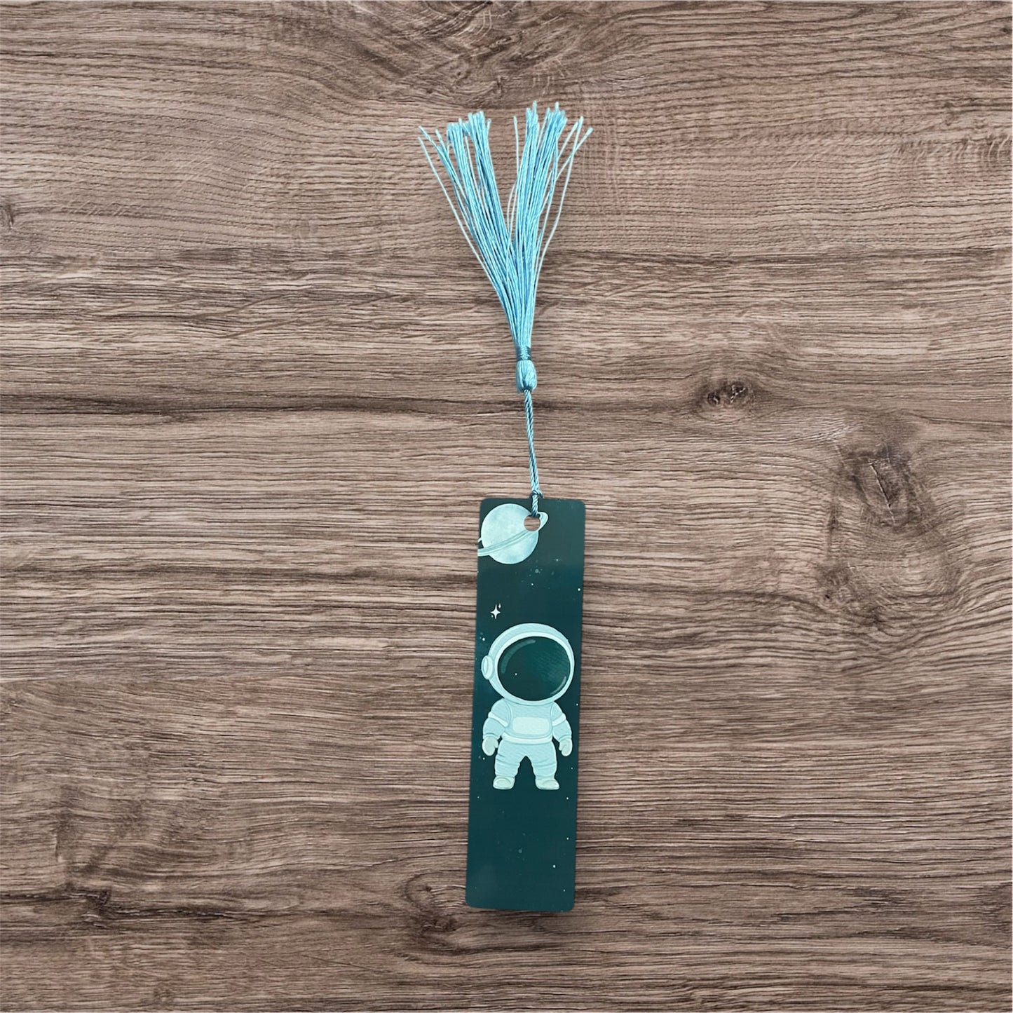 Mini aluminium bookmark blue astronaut
