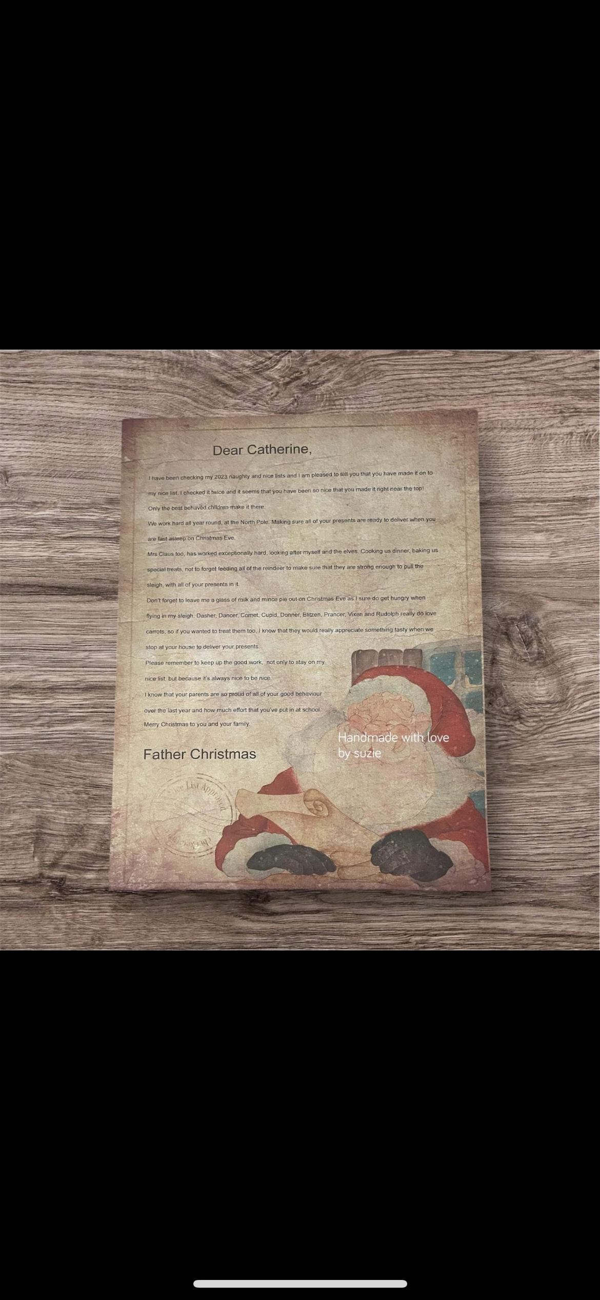 Christmas Eve set Santa letter, certificate and acrylic good list decoration