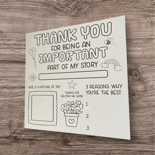 Colour in teachers card