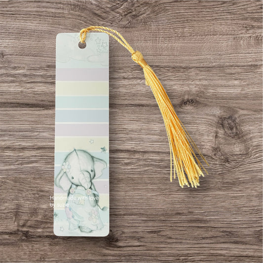 Patchwork elephant mini aluminium bookmark