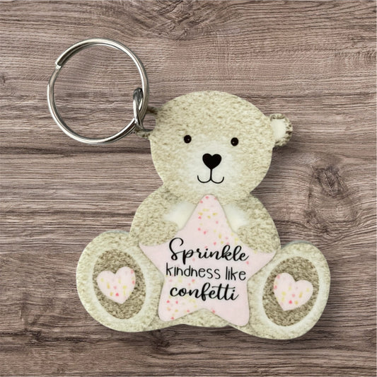 Teddy key ring sprinkle kindness like confetti