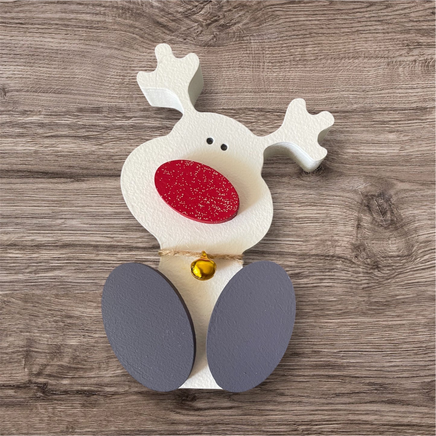 Hand painted free standing reindeer