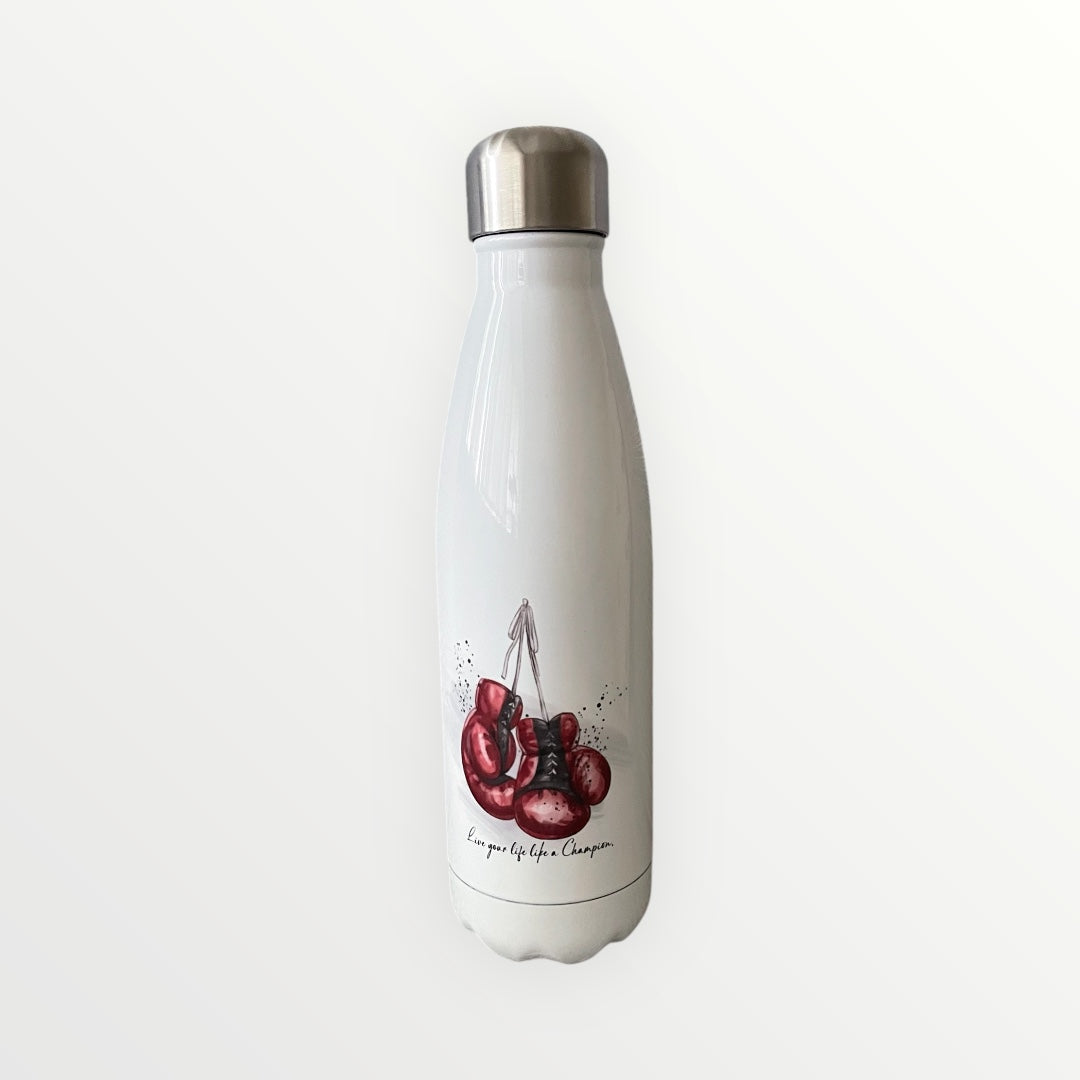 Water bottle red boxing gloves