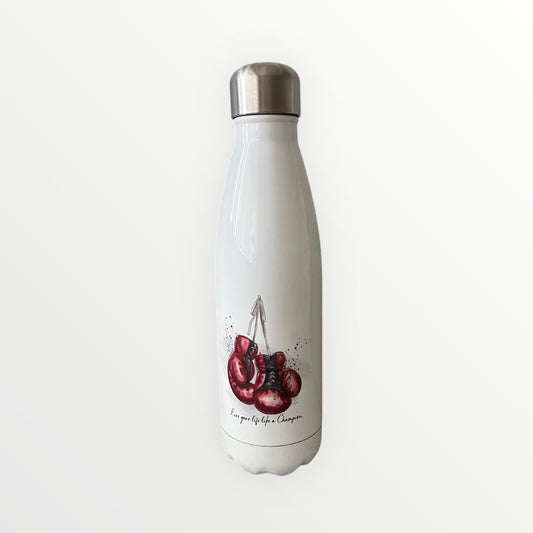 Water bottle red boxing gloves