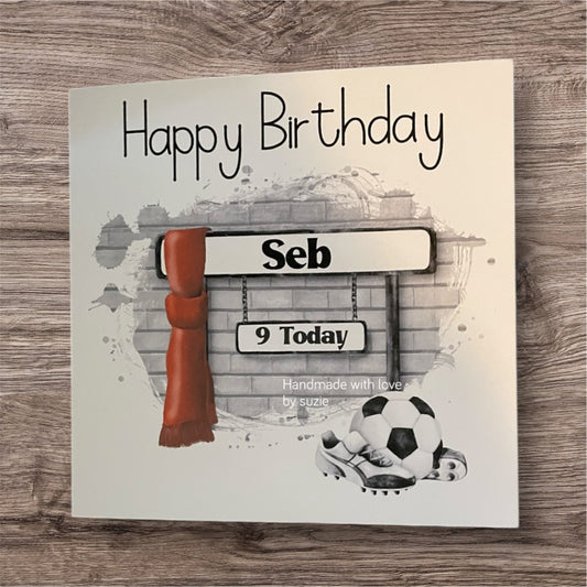 Football sign Birthday card