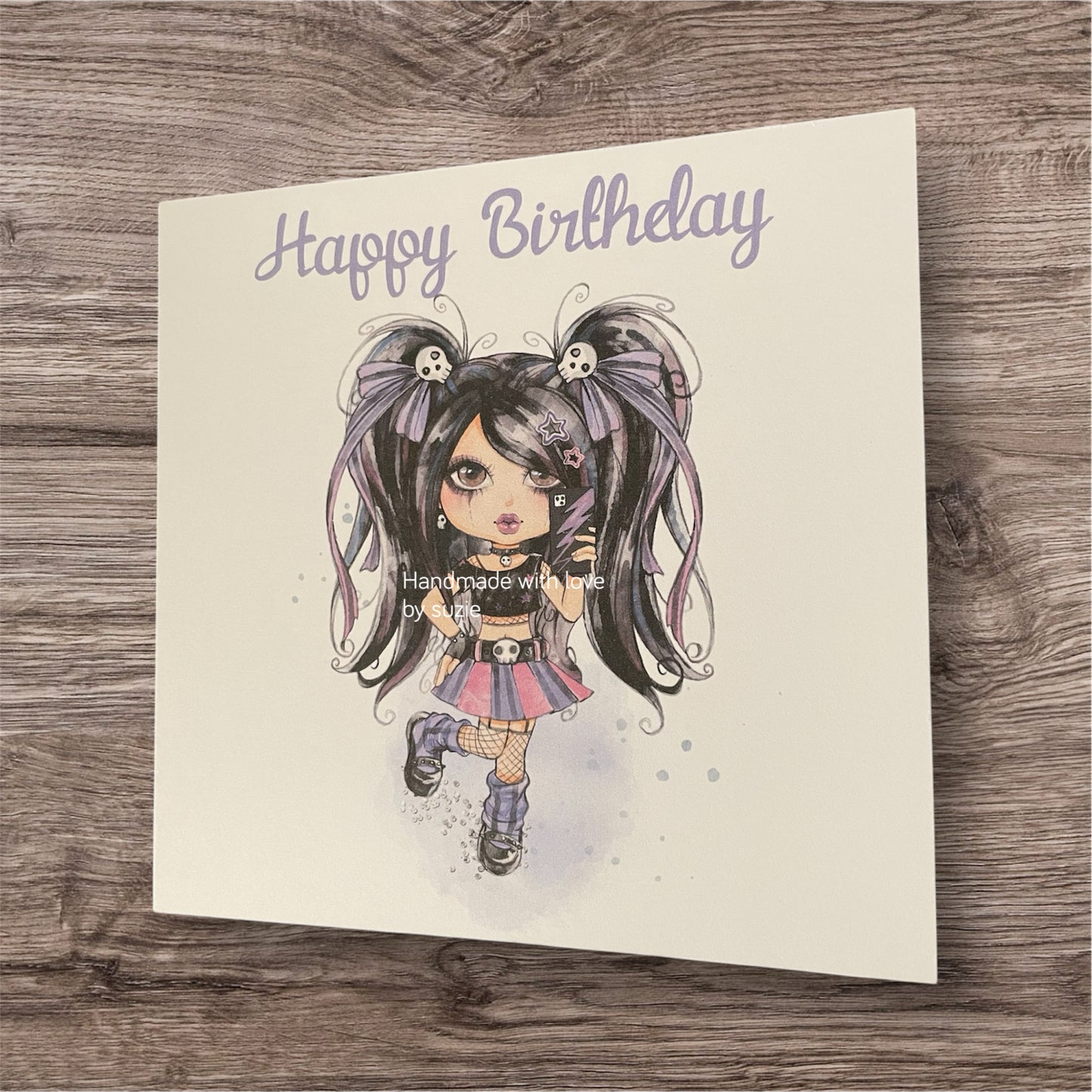 Skull girl Happy Birthday card