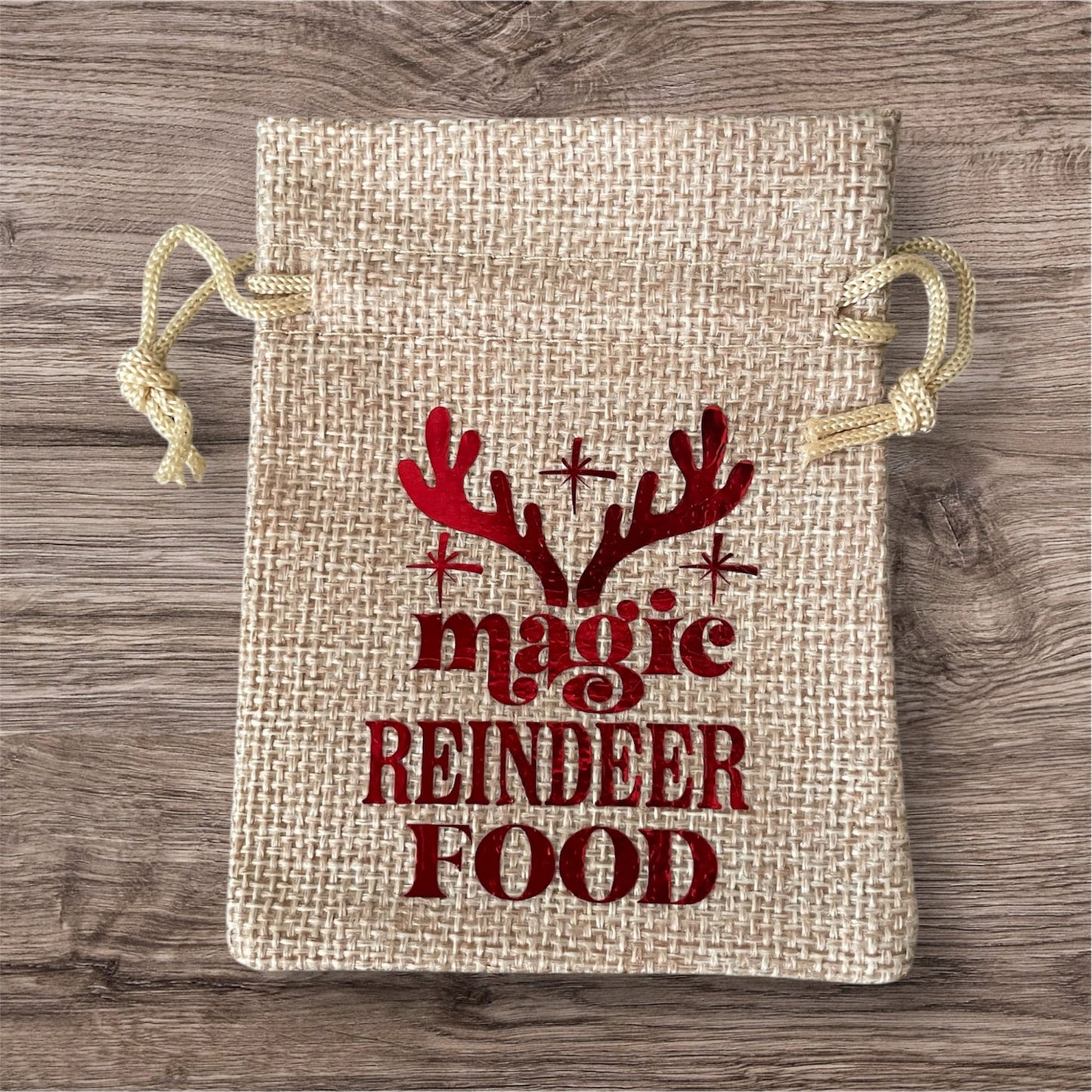 Hessian magic reindeer food bag