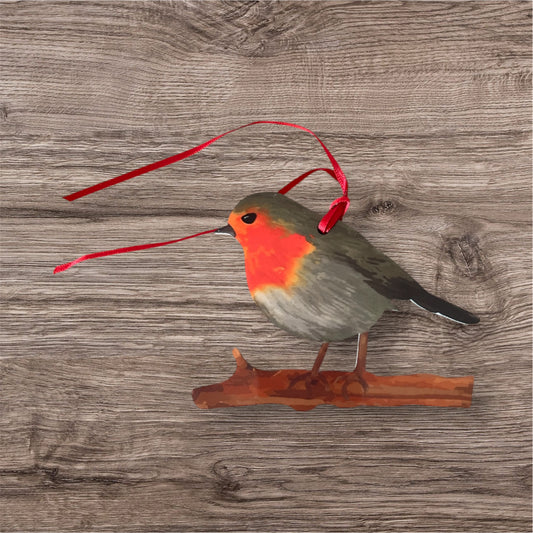Acrylic hanging robin decoration
