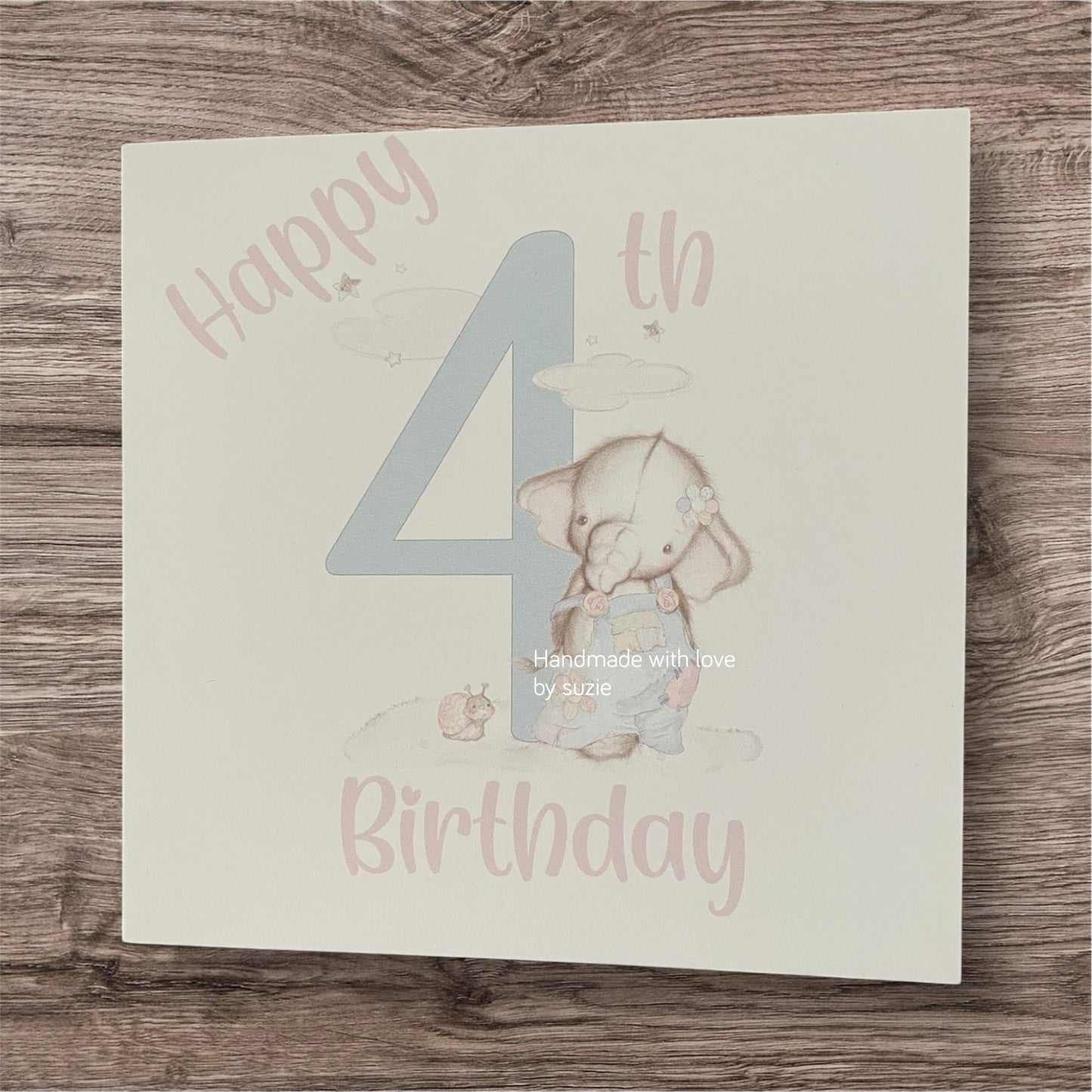 Patchwork elephant birthday card