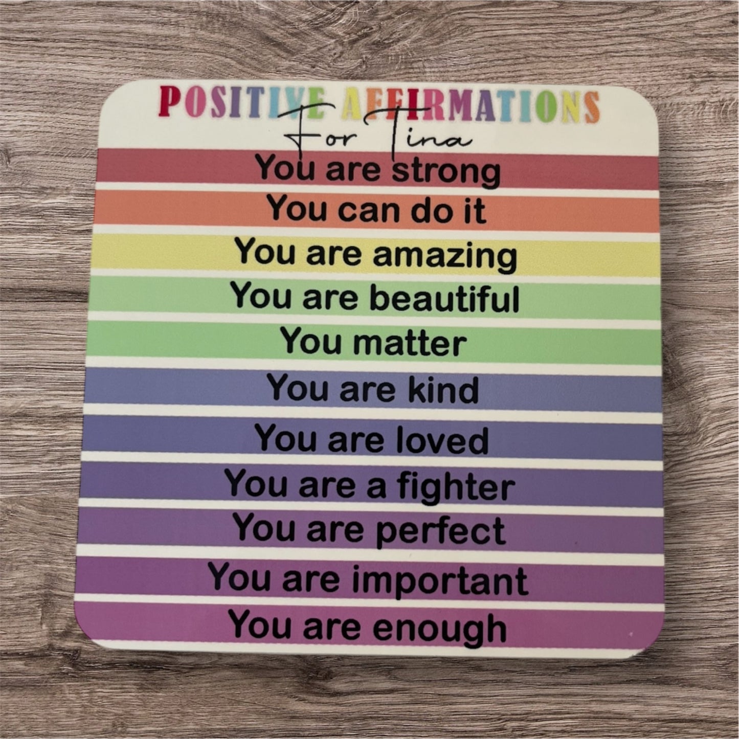 Positive affirmation coaster