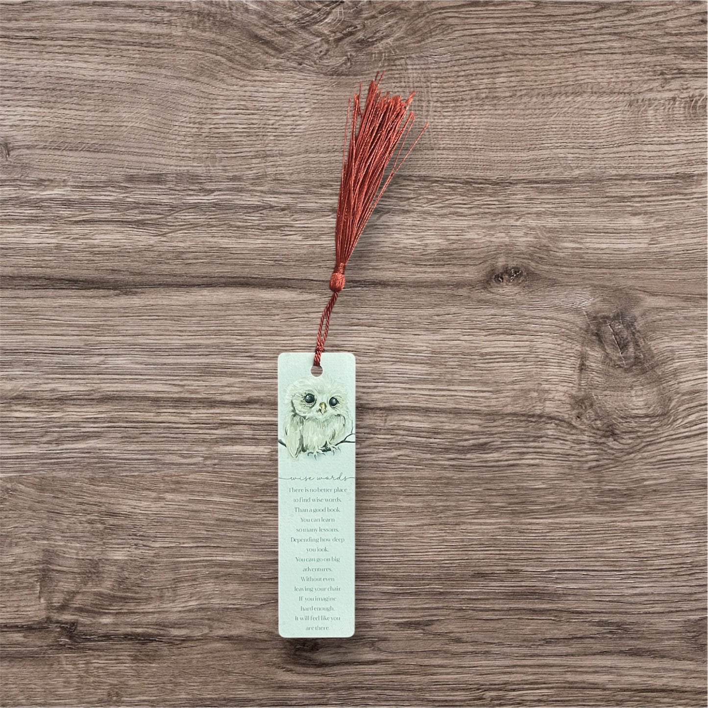 Mini aluminium bookmark owl