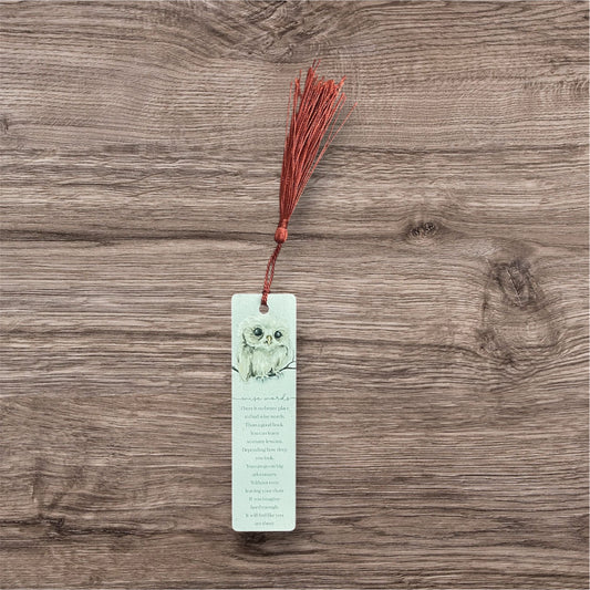 Mini aluminium bookmark owl