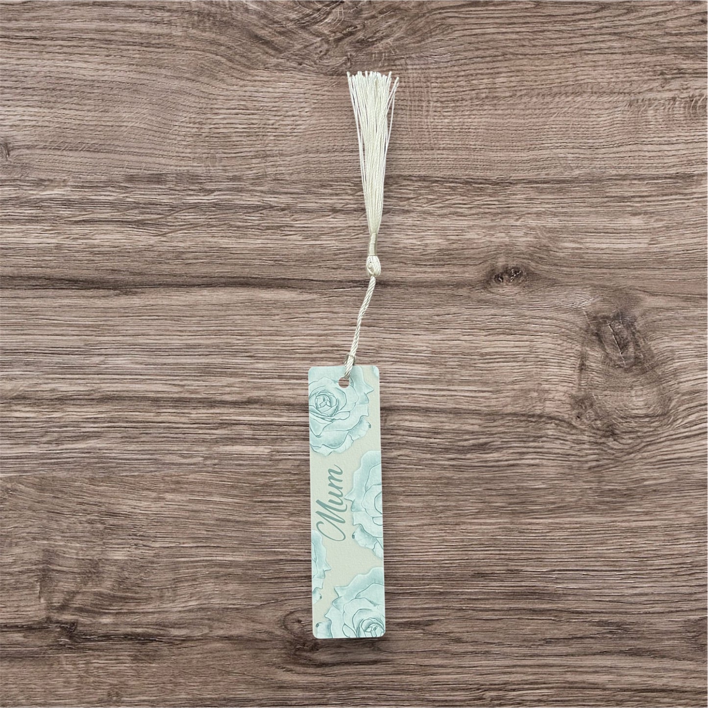 Mini aluminium bookmark pink and grey flowers