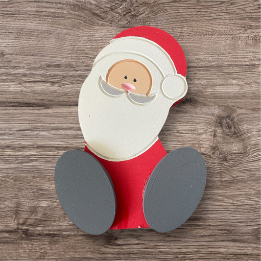 Hand painted free stand Santa