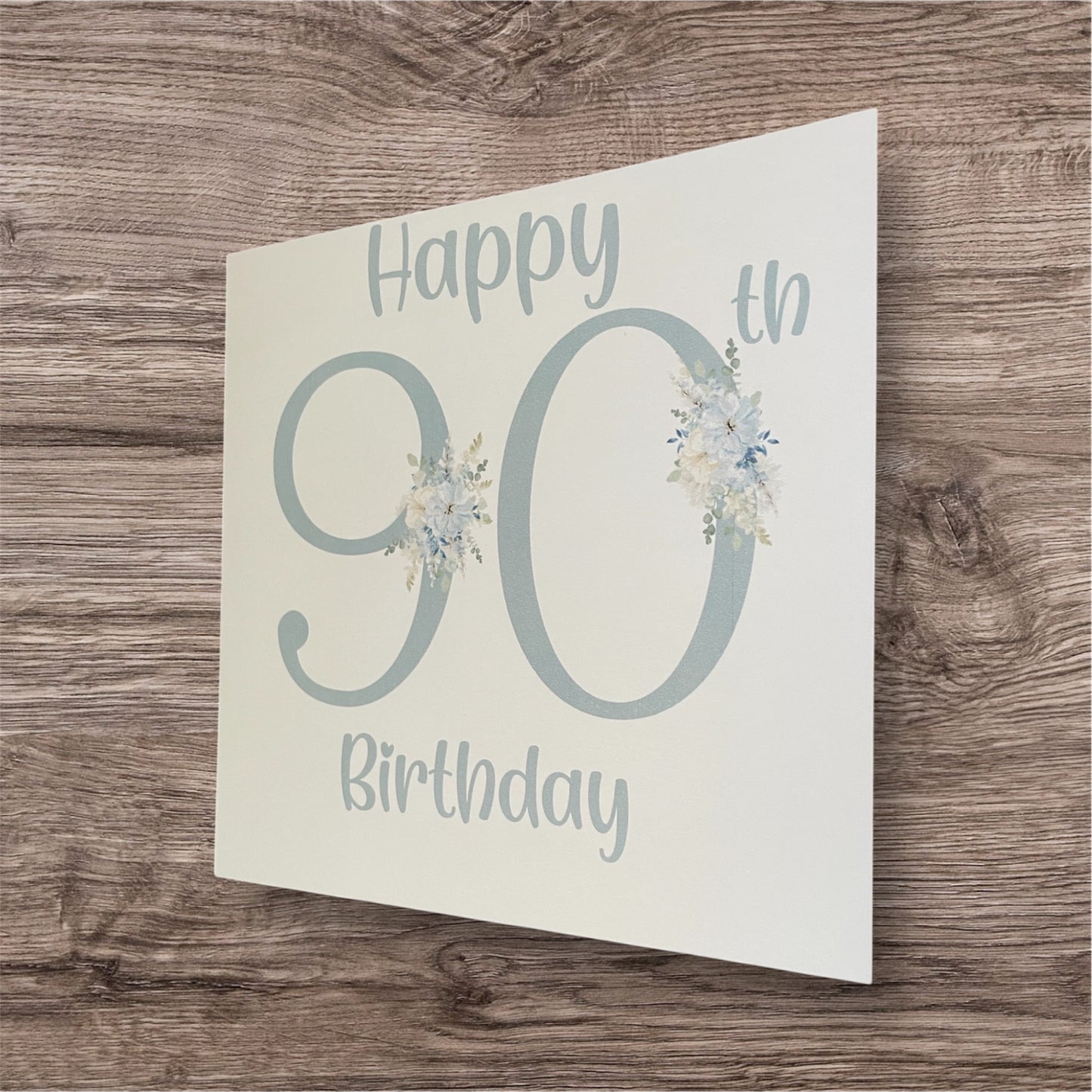 Age blue flowers card