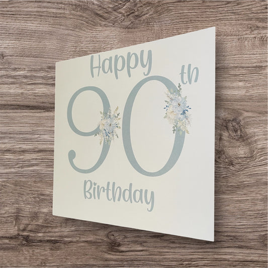 Age blue flowers card