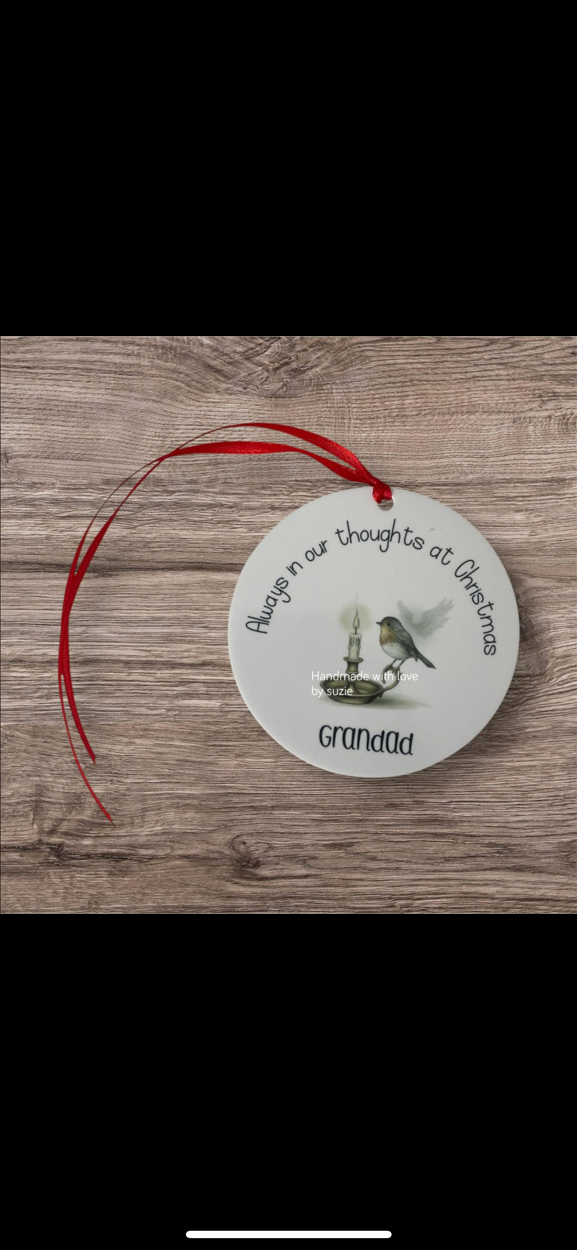 Memorial robin with candle hanging acrylic decoration