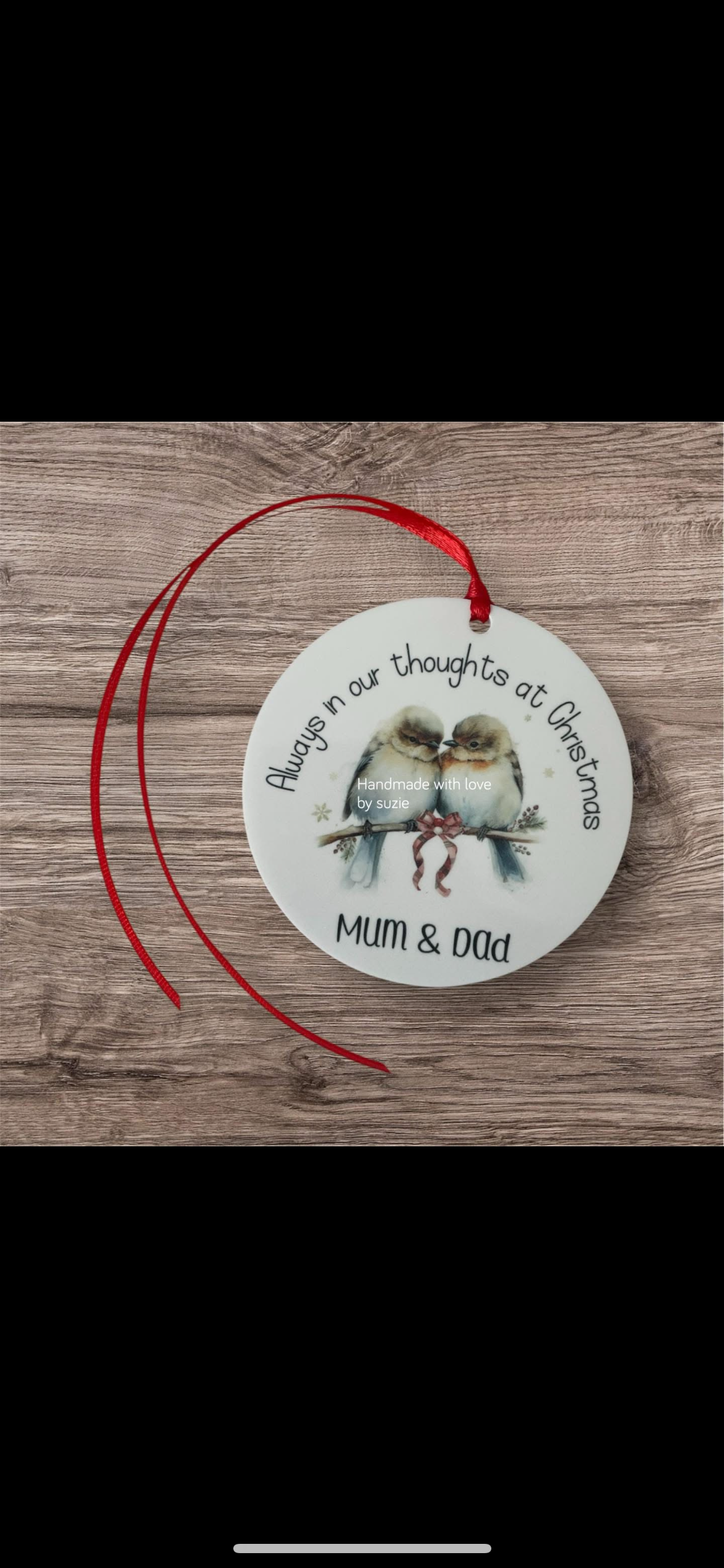 Memorial 2 robins hanging acrylic decoration