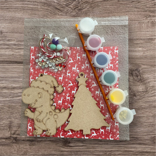 Christmas paint your own kit dinosaur