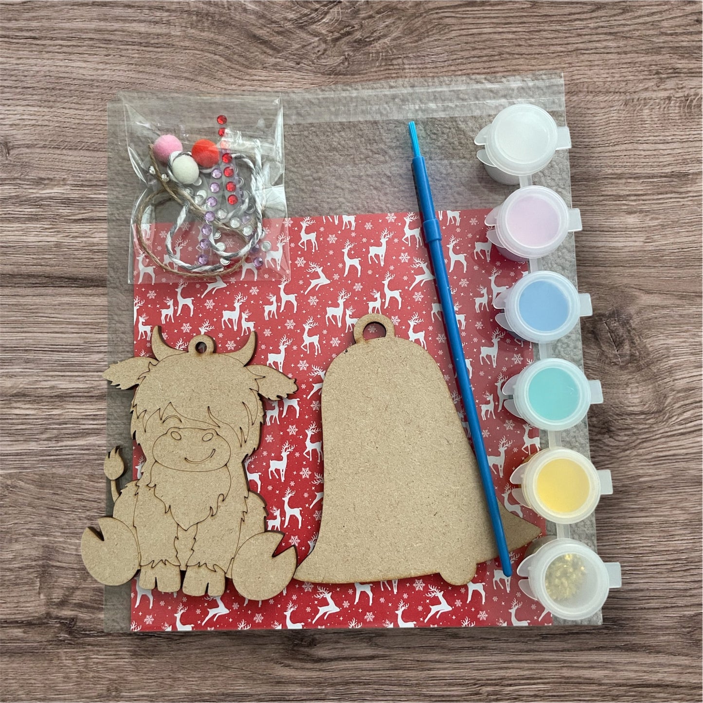 Christmas paint your own kit highland cow