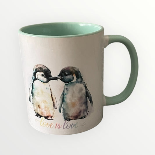 Love is love penguins mug