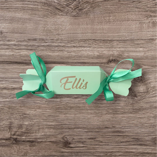 Personalised fillable green crackers