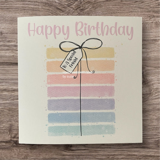 Rainbow present birthday card
